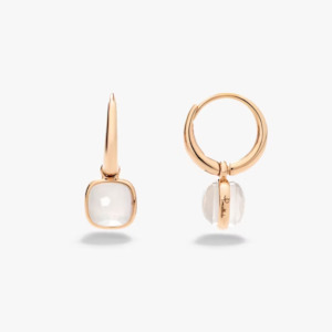 Pomellato Necklaces: Pomellato Nudo Mini Earrings in Milky Quartz