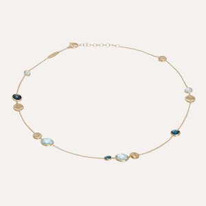 Marco Bicego Necklaces: Marco Bicego Jaipur 18k Gold Mixed Blue Necklace Short