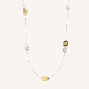 Marco Bicego Necklaces: Marco Bicego Lunaria 18k Gold Necklace with Mother of Pearl Long