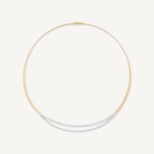 Marco Bicego Necklaces: Marco Bicego Masai 18K Gold Single Strand Coil Collar With Double Diamond Bar