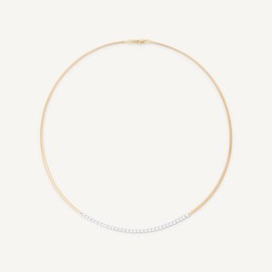 Marco Bicego Masai 18K Gold Single Strand Coil Collar With Diamond Bar