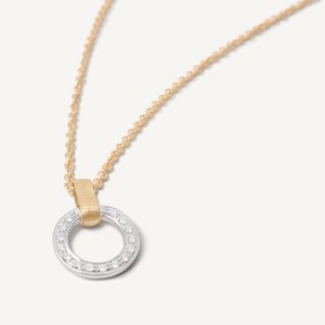 Marco Bicego 18kt gold pendant necklace with diamond set circle pendant