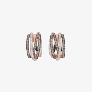 Al Coro Necklaces: Al Coro Serenata Diamond Hoop Earrings in 18k Rose Gold