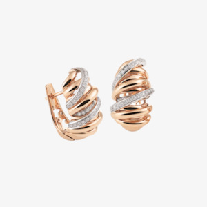 Al Coro Necklaces: Al Coro Serenata Diamond Earrings in 18k Rose Gold