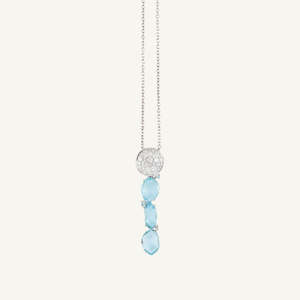 Al Coro Candy Blue Topaz and Diamond Necklace