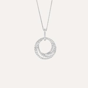 Hulchi Belluni Necklaces: Wave Necklace in 18k White Gold with Diamonds