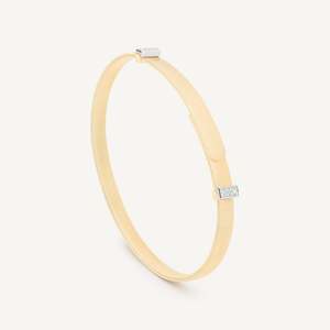 Marco Bicego Bracelets: Marco Bicego 18K Yellow Gold Thin Bangle Bracelet With Diamond Pavés