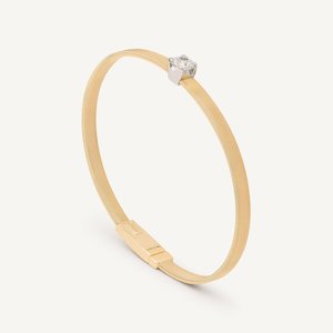 Marco Bicego Masai 18k Gold Bangle with Cushion Cut Diamond