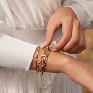Al Coro Stretchy Bracelet in 18k Rose Gold with Brown Diamonds