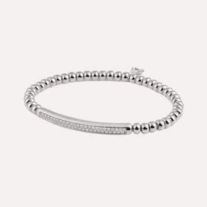 Al Coro Stretchy Bracelet in 18k White Gold with 48 Diamonds