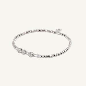 Al Coro Stretchy Bracelet in 18k White Gold with 67 Brilliant Diamonds
