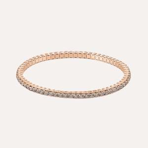Al Coro Stretchy Bracelet in 18k Rose Gold with Diamonds
