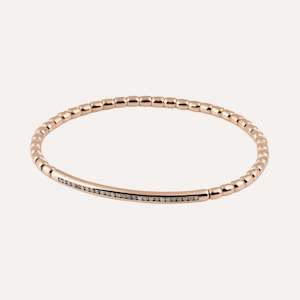Al Coro Stretchy Men's Bracelet in 18k Rose Gold with Brown Diamonds