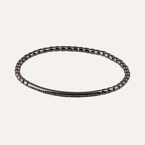 Al Coro Stretchy Men's Bracelet in Black Ruthenium with Black Sapphires