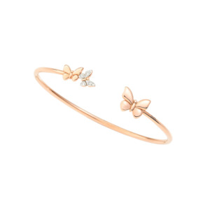 Dodo Bracelets: DoDo Bangle Butterfly Diamonds and 9k Rose Gold