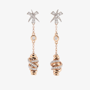 Al Coro Earrings: Al Coro Serenata Diamond Pendant Earrings in 18k Rose Gold