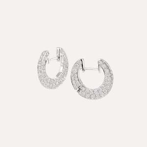 Al Coro Mezzaluna Earrings White Gold and Diamonds