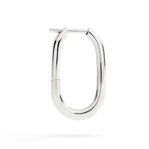 DoDo Silver Oval Hoop Earring