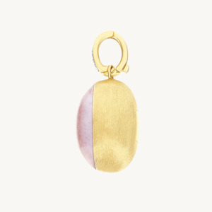 Nanis Muse Boule Pink Quartz Pendant in Gold with Diamonds (Large)