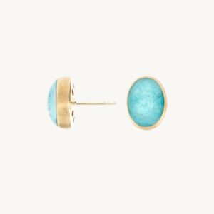 Type Stud Earrings: Nanis Muse Amazonite Earrings in Gold (Small)