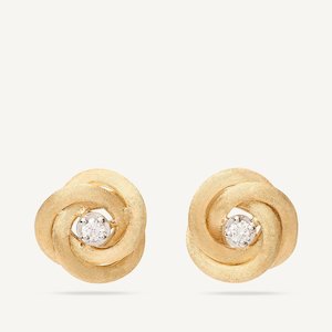 Type Stud Earrings: Marco Bicego Jaipur 18k Gold Floral Diamond Stud Earrings
