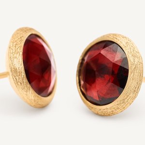 Type Stud Earrings: Marco Bicego Jaipur 18k Gold Red Garnet Stud Earrings