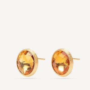 Type Stud Earrings: Marco Bicego Jaipur 18k Gold Citrine Quartz Earrings - Large