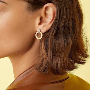 Type Stud Earrings: Marco Bicego Jaipur Link Diamond Circle Gold Earrings