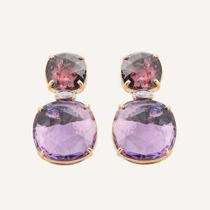 Marco Bicego Pink Tournaline and Purple Amethyst Gemstone Earrings