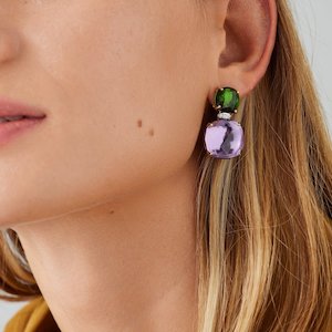 Marco Bicego Green Tournaline and Purple Amethyst Gemstone Earrings