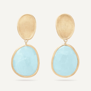 Marco Bicego Lunaria Aquamarine 18k Yellow Gold Earrings