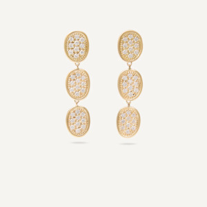 Marco Bicego Earrings: Marco Bicego Lunaria Gold Three Chandelier Diamond Earrings