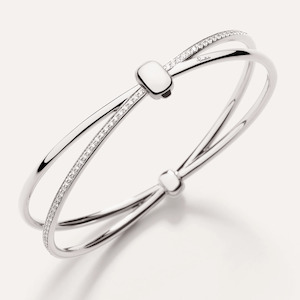 Pomellato Together Bangle in 18k White Gold with Diamonds