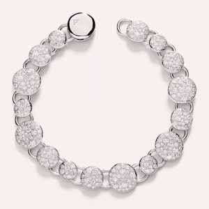 Pomellato Bracelets: Pomellato Sabbia Bracelet in 18k White Gold with Diamonds