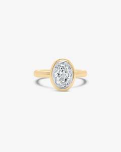 Solitaire Collection: Rosa Oval Solitaire Diamond Engagement Ring in Yellow Gold