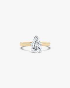 Classica Pear Solitaire Diamond Engagement Ring