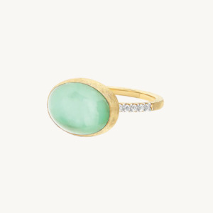 Nanis Muse Boule Gold and Jadeite Gemstone Ring with Diamonds (Medium)