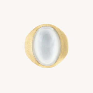 Nanis Muse Gold Signet Ring with Mother of Pearl (Large)