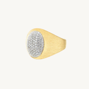 Nanis Muse Diamond and Gold Signet Ring