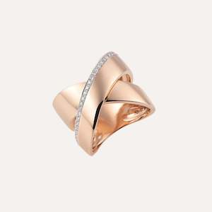 Al Coro Serenata: Al Coro Serenata Cross Ring Diamonds 18k Gold