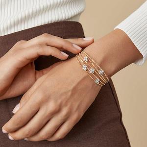 Marco Bicego Marrakech Onde Bracelet 5 Strand Floral 18k Gold with Diamonds