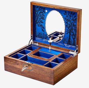 Ballet Musical Walnut Jewellery Box