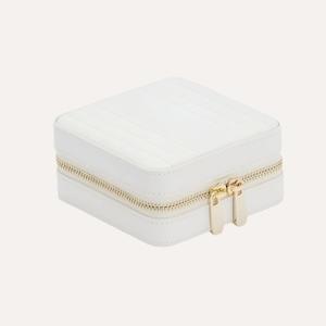 Jewellery Boxes: Maria Small Zip Jewellery Travel Case in White