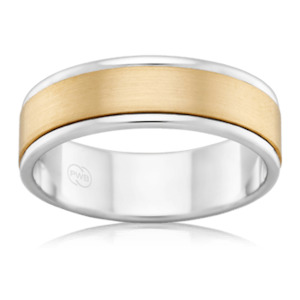 Mens Yellow Gold and White Gold Wedding Ring