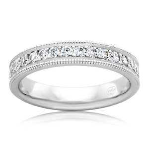 Womens Wedding Rings: Womens Medium Milgrain Patterned Diamond Wedding Ring