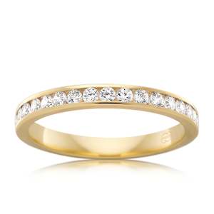 Womens Wedding Rings: Women's Small Wedding Ring with Channel Set Diamonds