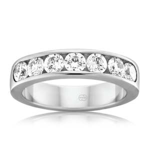 Womens Wedding Rings: Women's Extra Large Platinum Channel Set Diamond Wedding Ring
