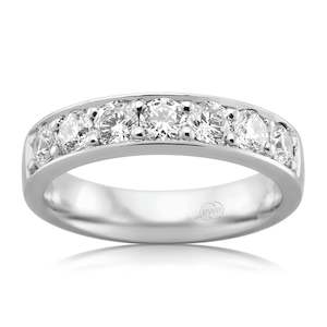 Womens Wedding Rings: Women's Large White Gold Bead Set Diamond Wedding Ring