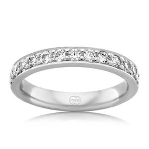 Womens Wedding Rings: Women's Small Bead Set Diamond Wedding Ring in White Gold