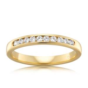 Womens Wedding Rings: Diamond Channel Set Half Round Wedding Ring
